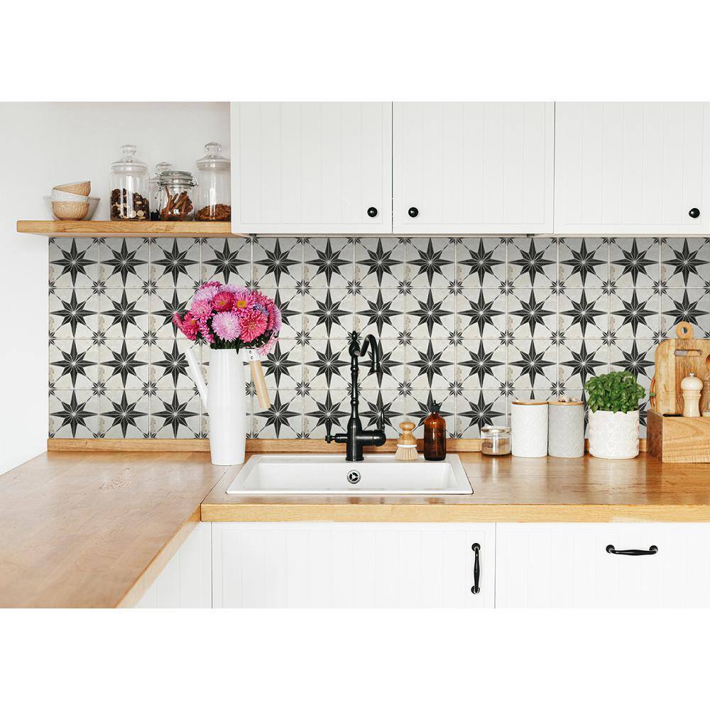 None Black R1 6 in. x 6 in. Vinyl Peel and Stick Tile (24 Tiles, 6 sq.ft./Pack)