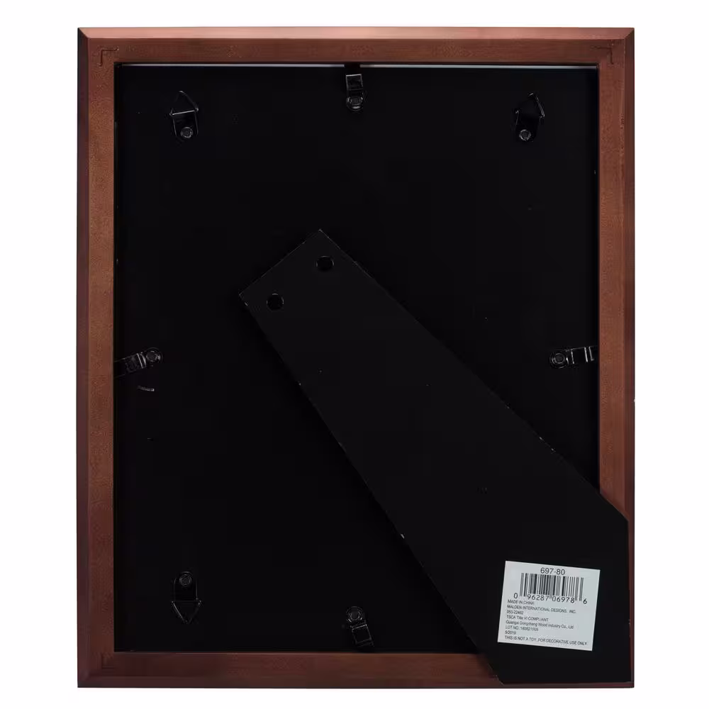Malden International Designs Malden 8 in. x 10 in. 4-Pack Walnut Linear Classic Wood Picture Frame