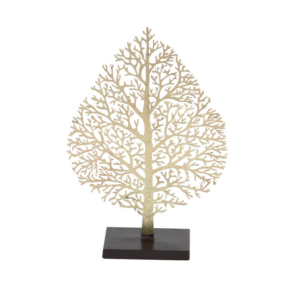 Litton Lane Gold Metal Tree Sculpture