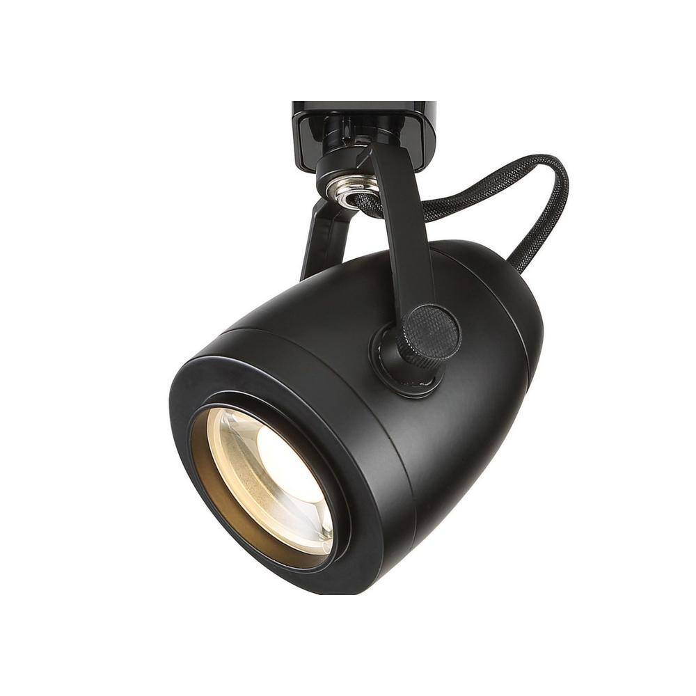 None Black Integrated LED Fixed Track Round Back Head