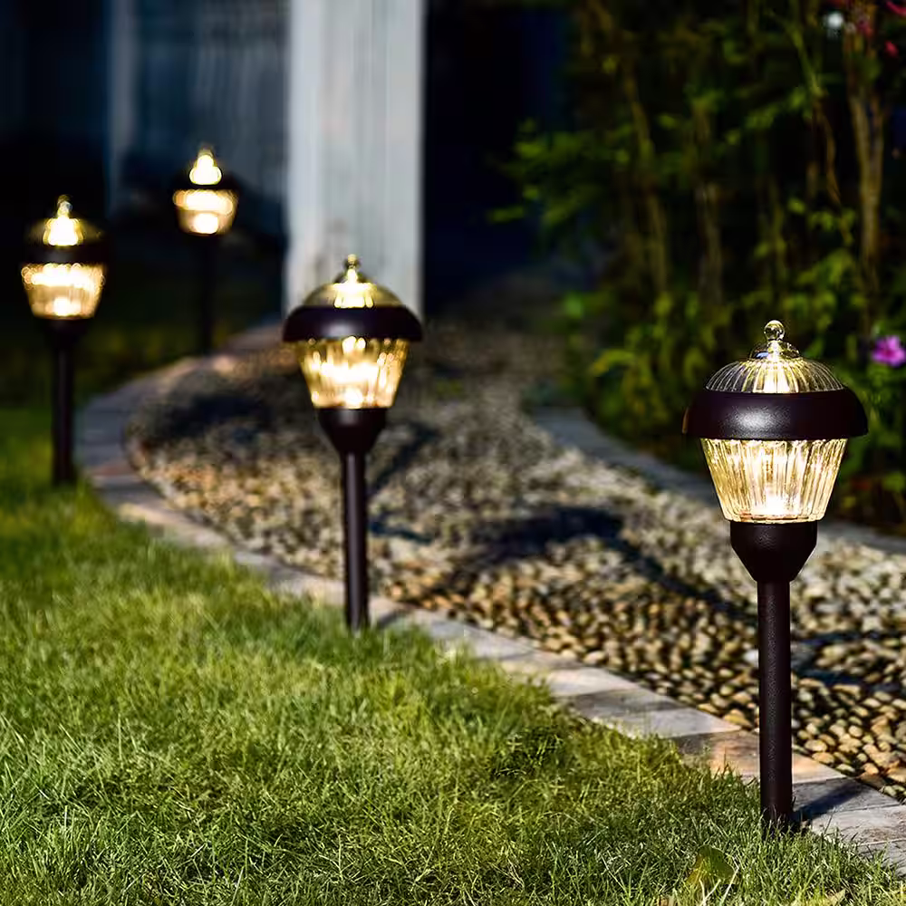 None Solar Bronze Path Lights with Waterproof (4-Pack)
