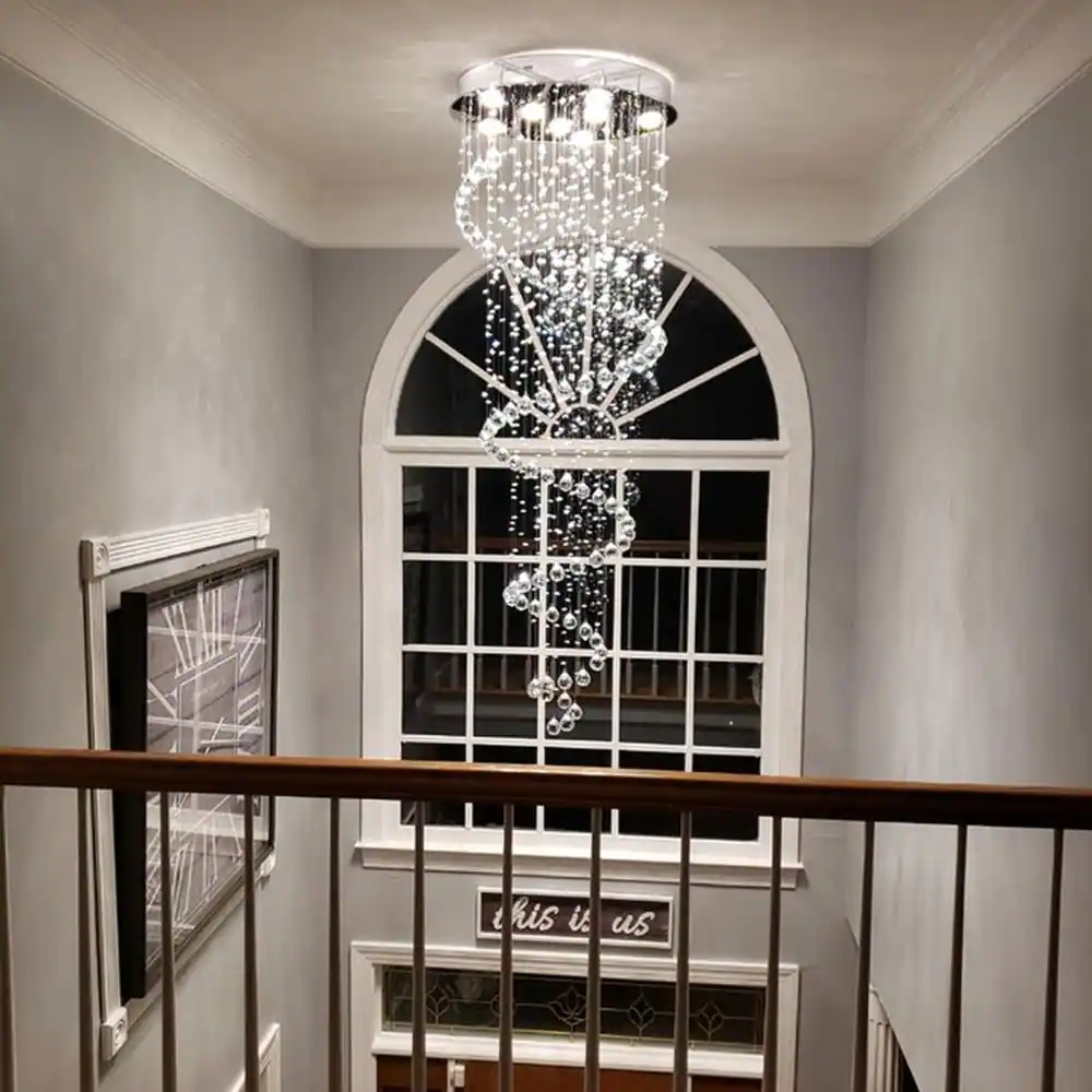 Maxax Albany 8 -Light Chrome Statement Tiered Chandelier with Crystal Accents