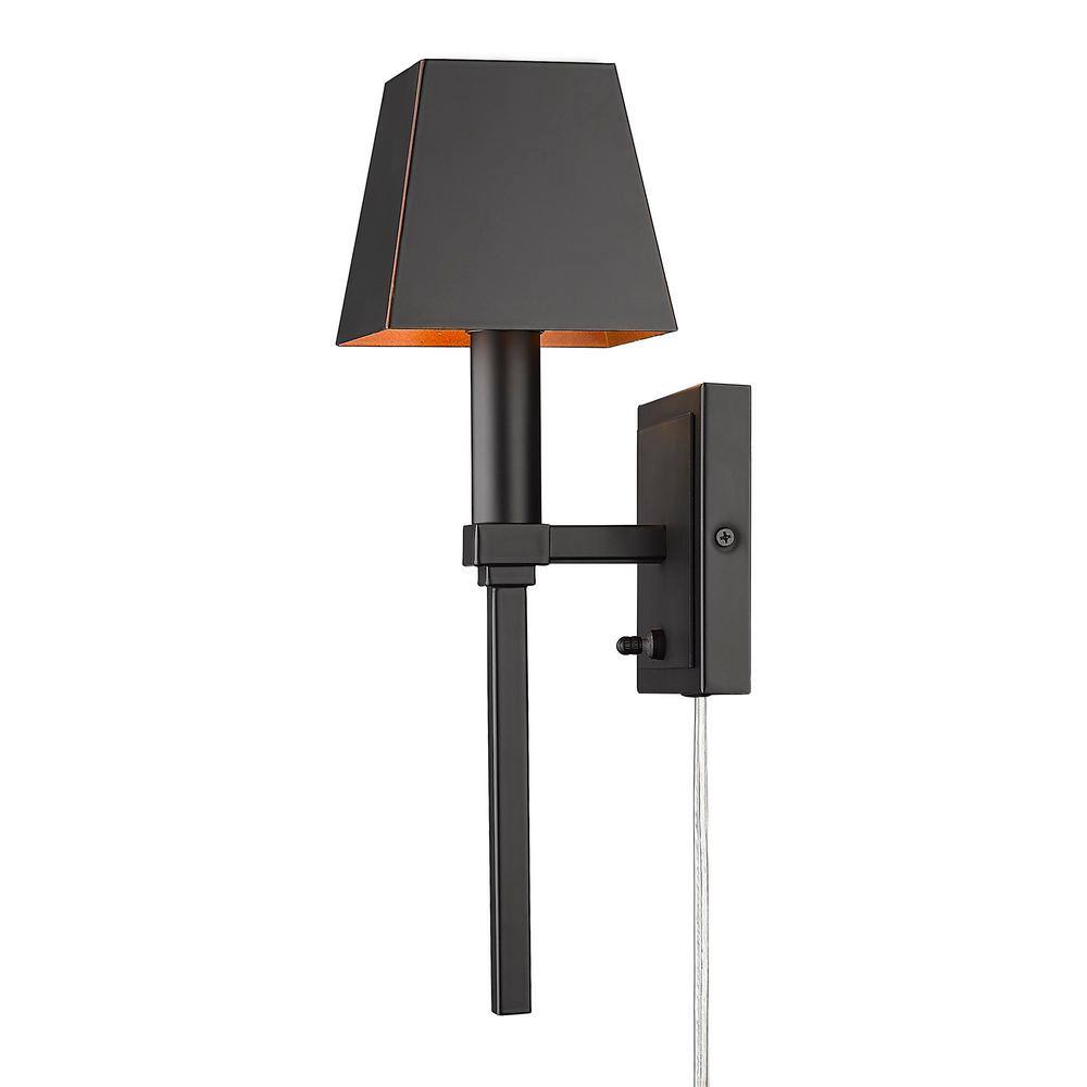 Golden Lighting Messina 15 in. Matte Black Sconce