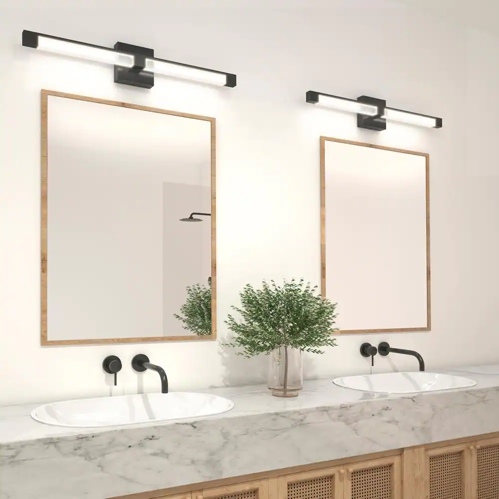 Artika Tivoli 27 in. 1-Light Matte Black Modern Integrated LED Vanity Light Bar for Bathroom