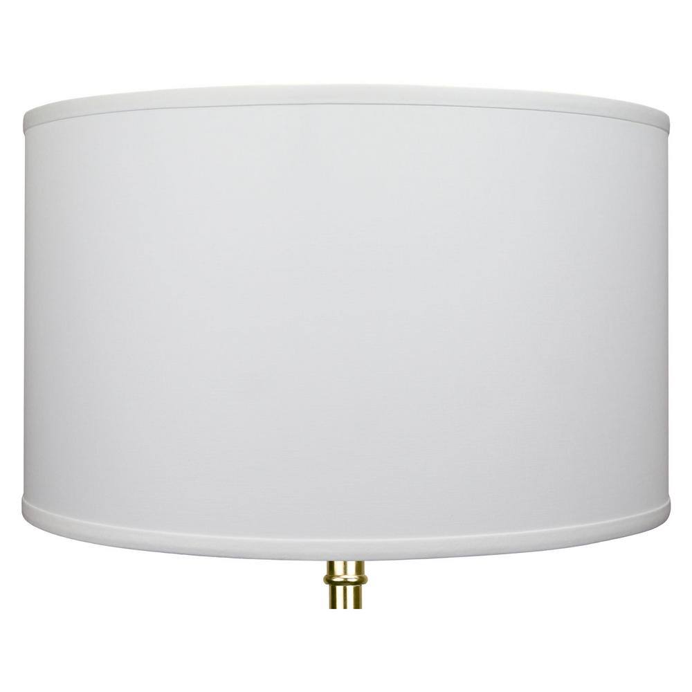 FenchelShades.com 18 in. Top Diameter x 18 in. Bottom Diameter x 11 in. H Linen White Drum Lamp Shade