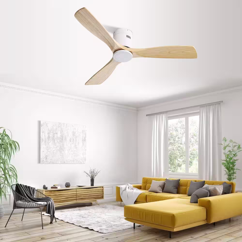 Sofucor 52 in. Indoor/Outdoor 6-Speed Ceiling Fan in White with Remote Control