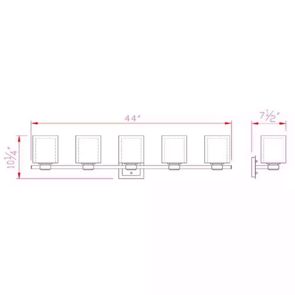Design House Oslo 7.5 in. W x 10.25 in. H 5-Light Satin Nickel Vanity Light