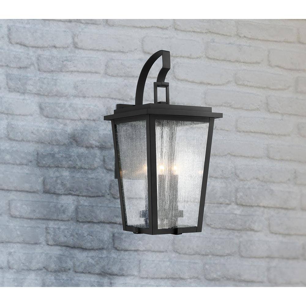 Minka Lavery Cantebury 4-Light Sand Coal with Gold Accents Outdoor Wall Mount Lantern Light