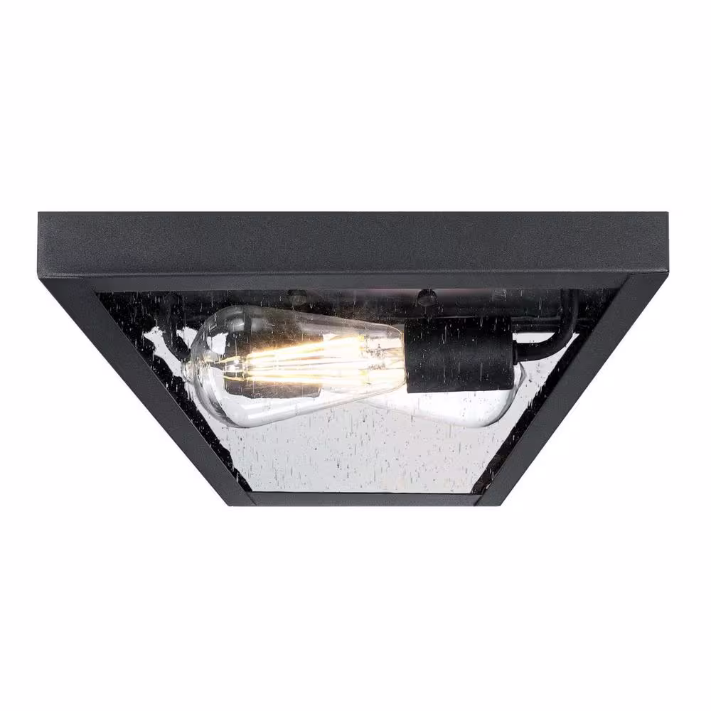 Westinghouse Wyndham 2-Light Textured Black Outdoor Flush Mount