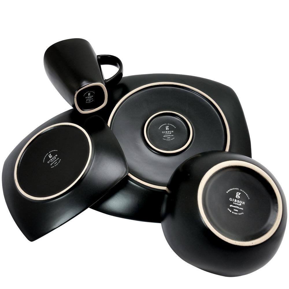 Gibson Soho Lounge 16-Piece Contemporary Blue Stone Dinnerware Set (Service for 4)