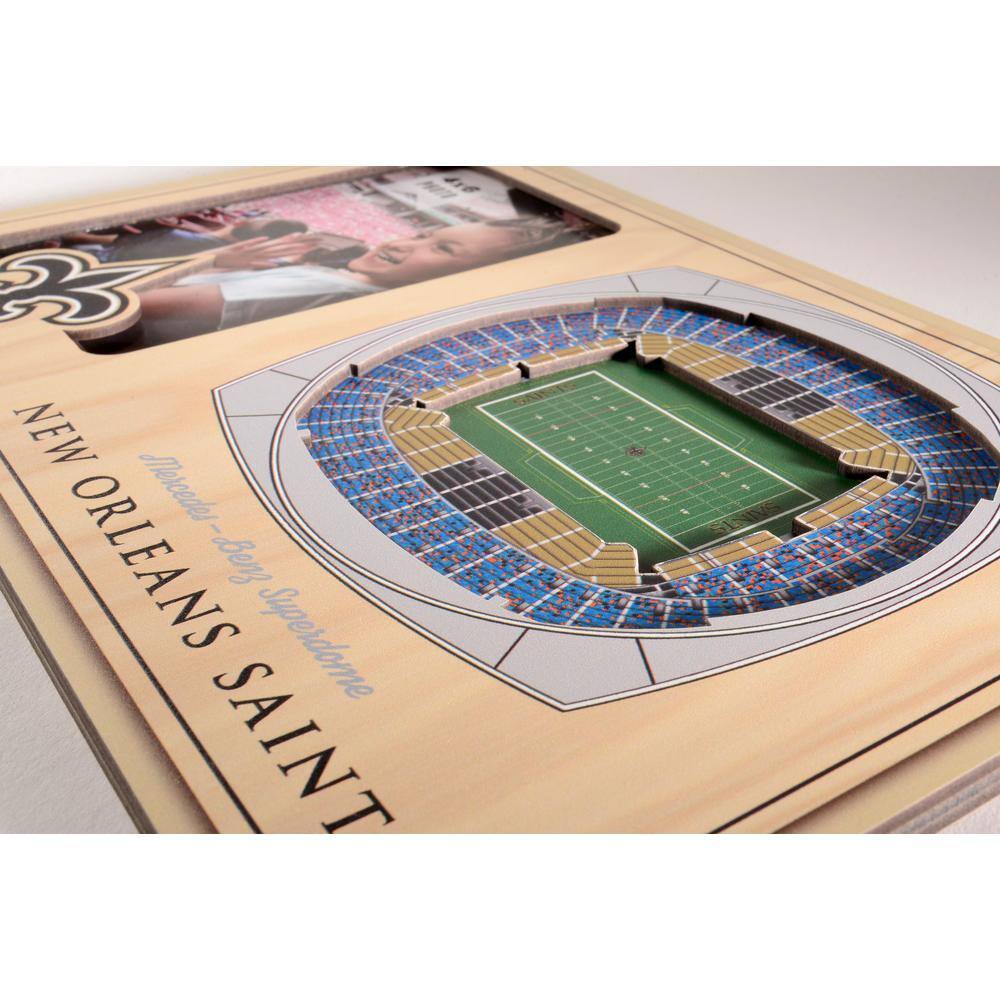YouTheFan NFL New Orleans Saints Team Colored 3D StadiumView with 4 in. x 6 in. Picture Frame