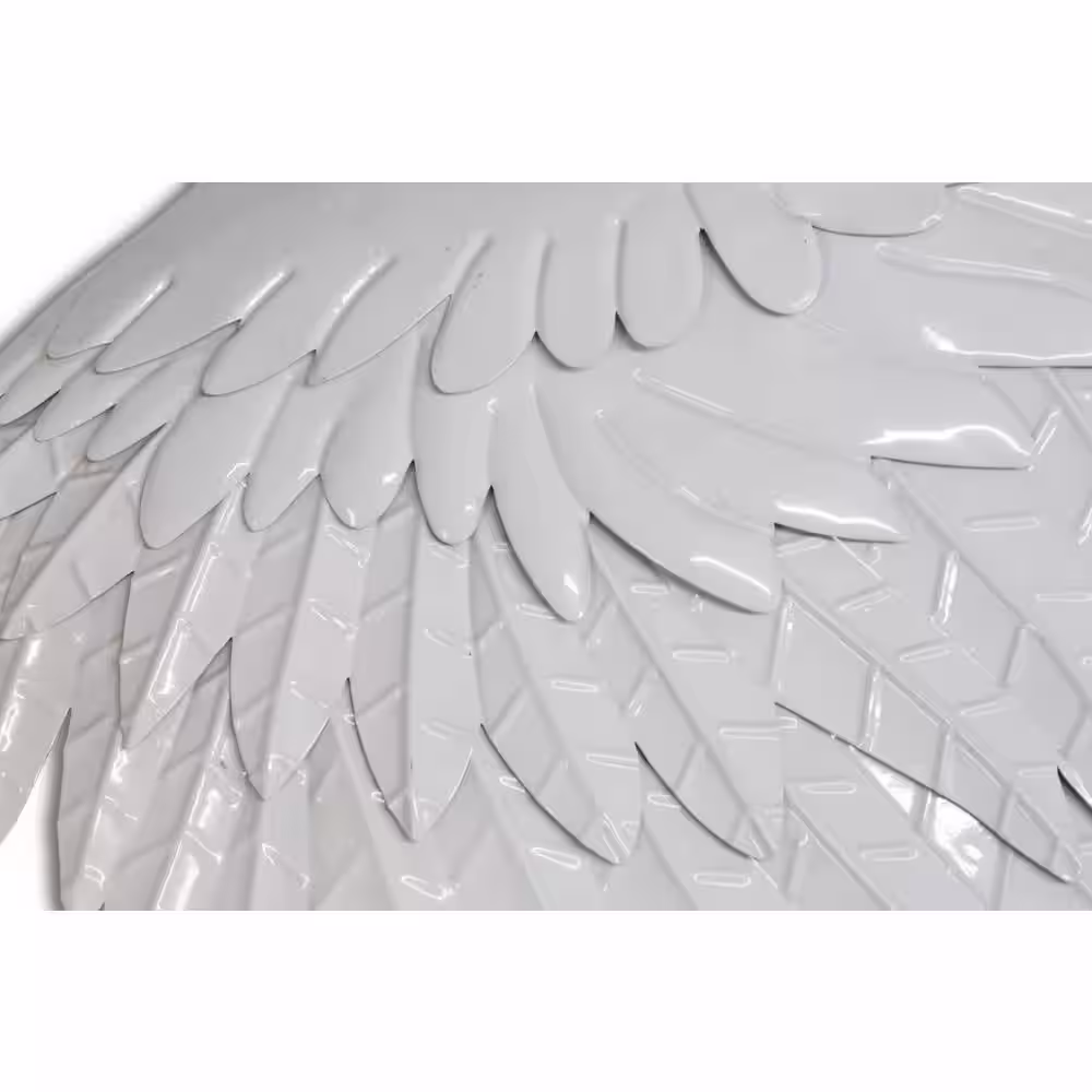 Classy Art Chic White Wings Mixed Metal Media Wall Art