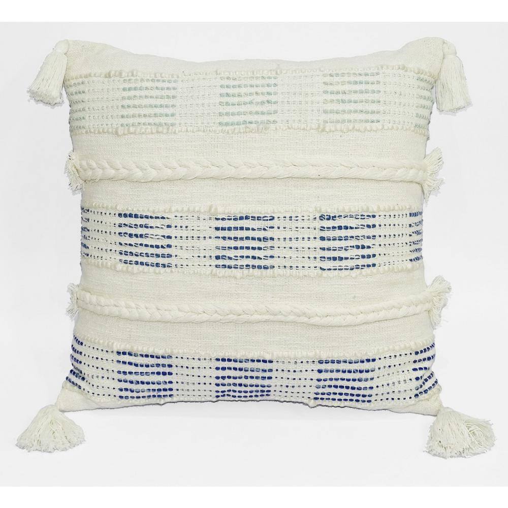 Vibhsa Large Decorative Throw Pillow 22 in x 22 in for Couch (White)