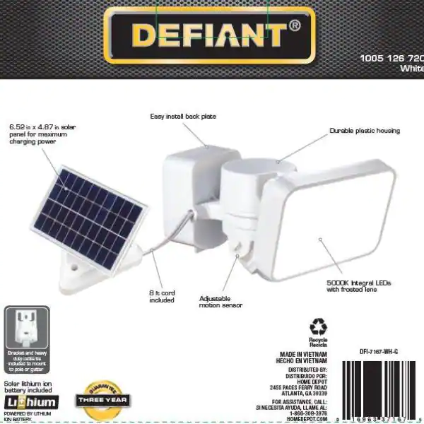 Defiant 75 Watt Equivalent 1000 Lumen 270 Degree White Motion Sensing Dusk to Dawn Integrated LED Flood Light (1-Pack)