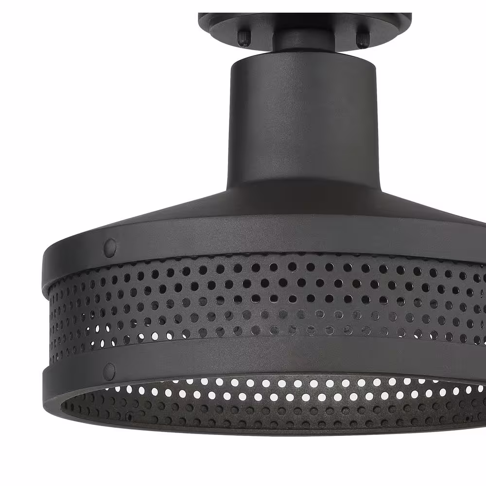 Minka Lavery Abalone Point 1-Light Black Outdoor Flush Mount Light