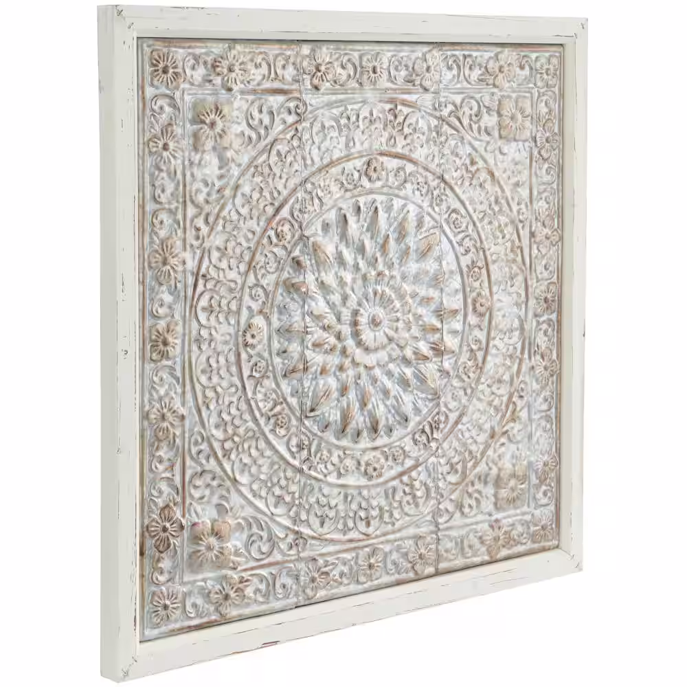 Litton Lane Metal Brown Scroll Wall Decor with Embossed Details