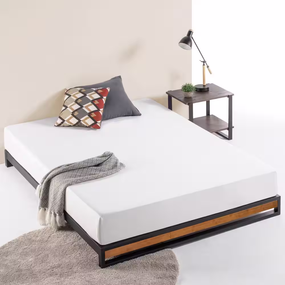 Zinus GOOD DESIGN Winner Suzanne Brown Twin 6 in. Bamboo and Metal Platforma Bed Frame
