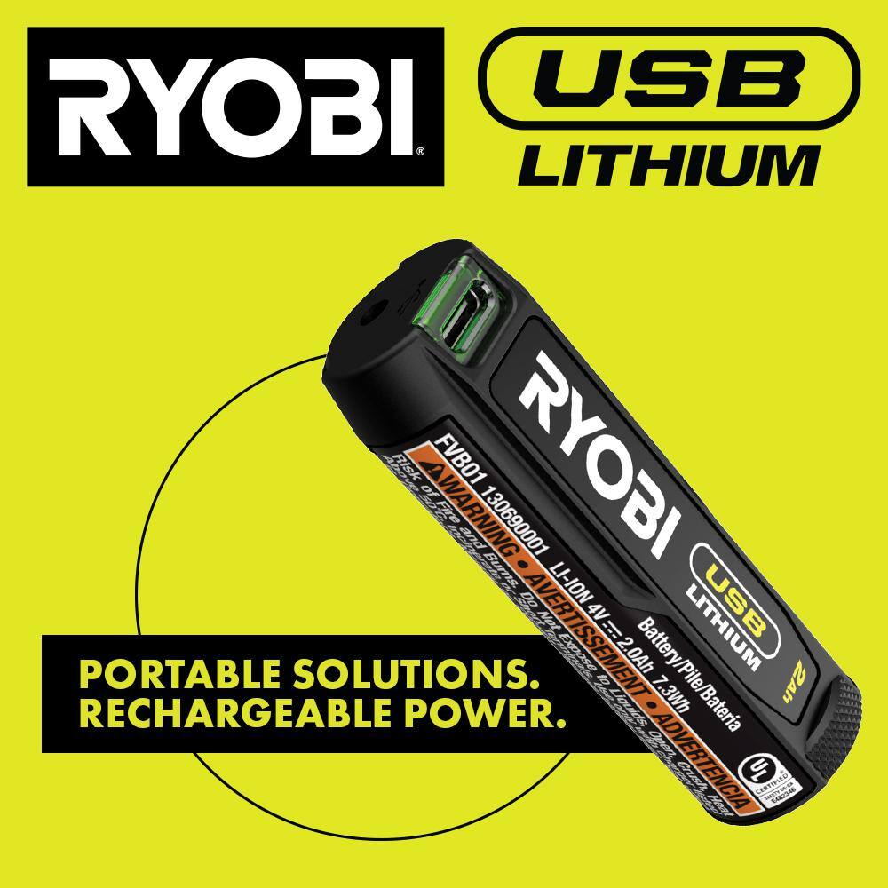 RYOBI USB Lithium 2.0 Ah Lithium-ion Rechargeable Battery (6-Pack)