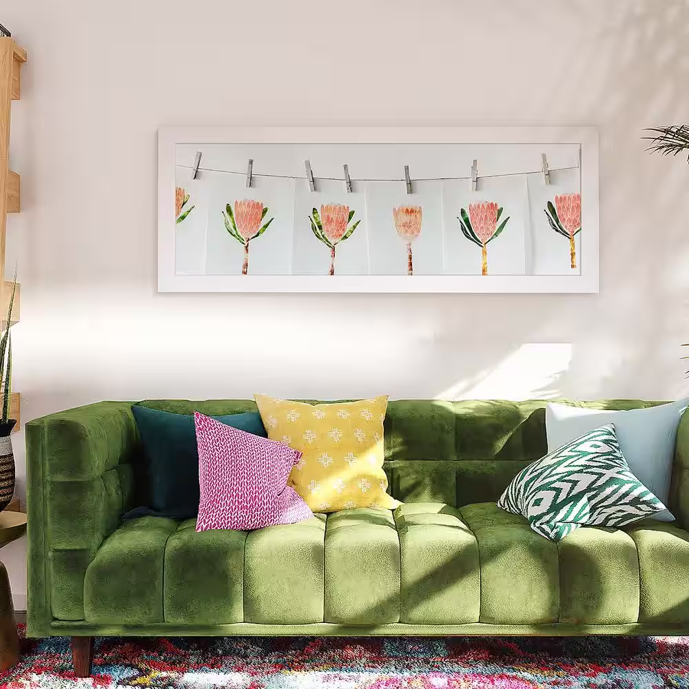 EDGEWOOD 10 in. x 26 in. White Real Glass Picture Frame