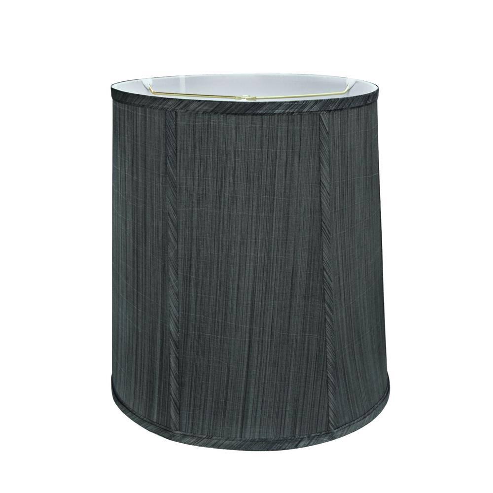 Aspen Creative Corporation 14 in. x 15 in. Grey and Black and Striped Pattern Drum/Cylinder Lamp Shade