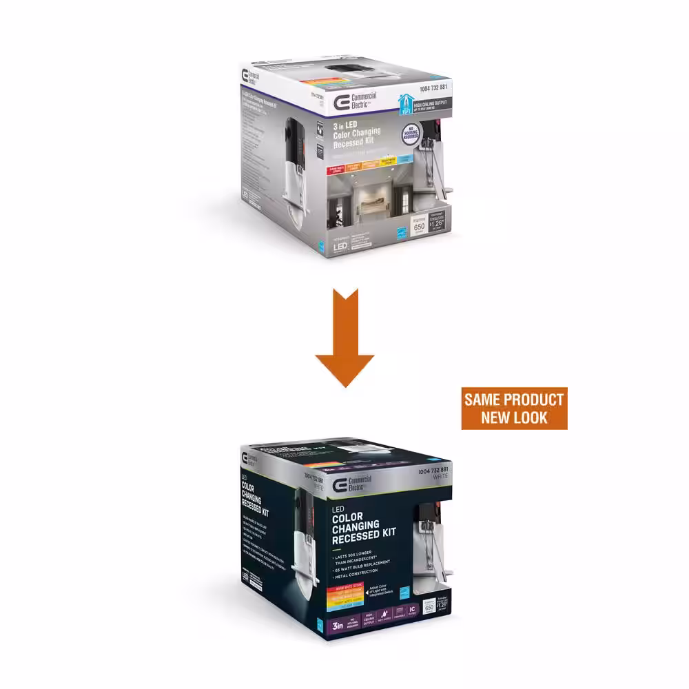 Commercial Electric Premium Downlight 3 in. 2700K - 5000K White New Construction/Remodel Recessed Integrated LED Gimbal Kit