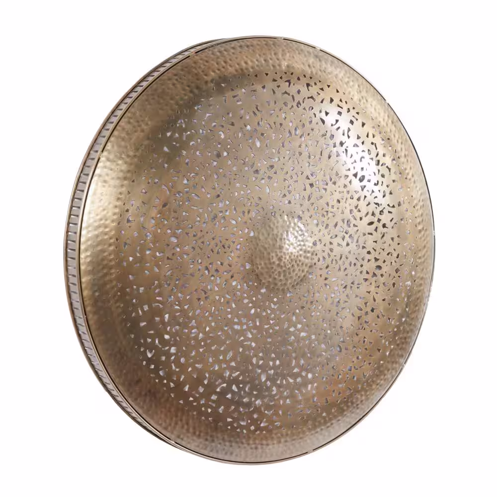 Litton Lane Metal Gold Plate Wall Decor with Moroccan Pattern