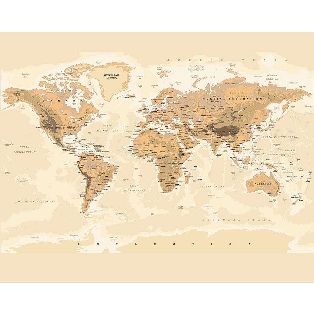 Brewster Sepia World Wall Mural
