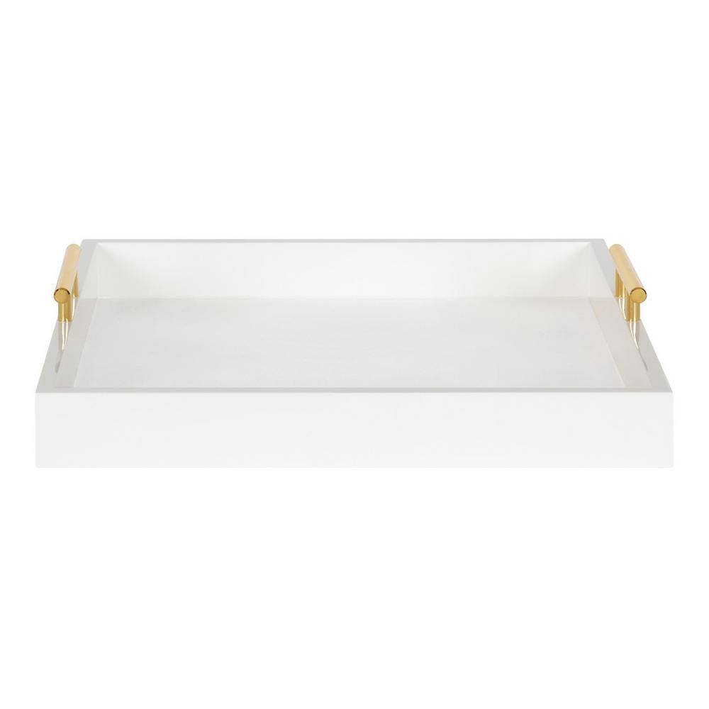 Kate and Laurel Lipton 16 in. x 16 in. x 3 in. White/Gold Decorative Wall Shelf