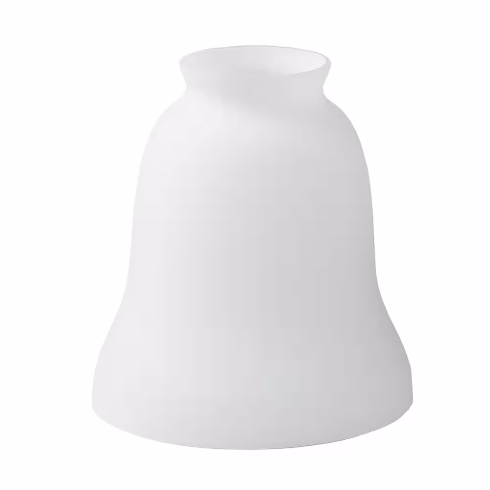 None White Glass Bell Lamp Shade For Ceiling Fan and Vanity Lights with 2-1/4 in. Fitter