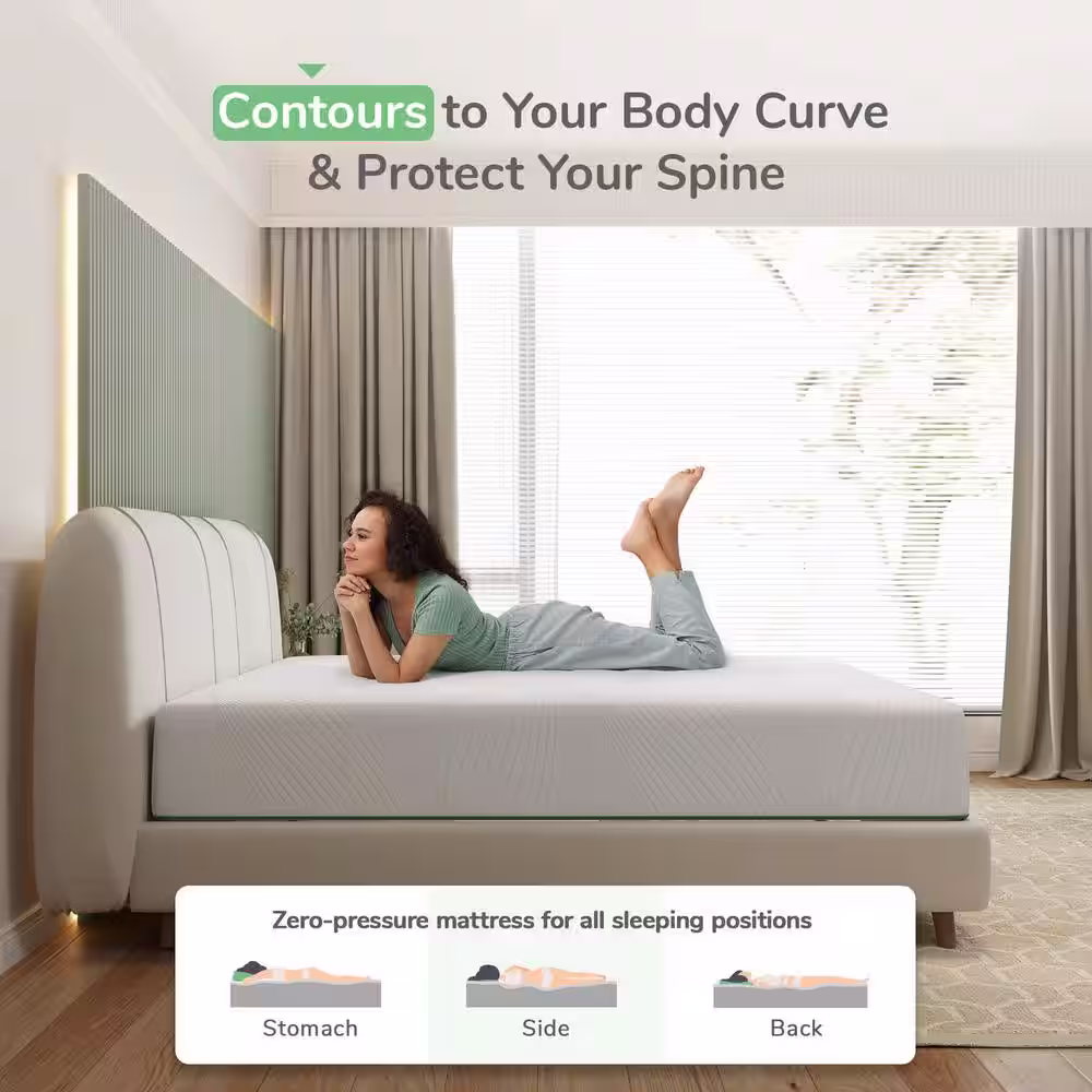 Novilla Queen Medium Cooling Gel Memory Foam 12 in. Pressure Relief Bed-in-a-Box Mattress