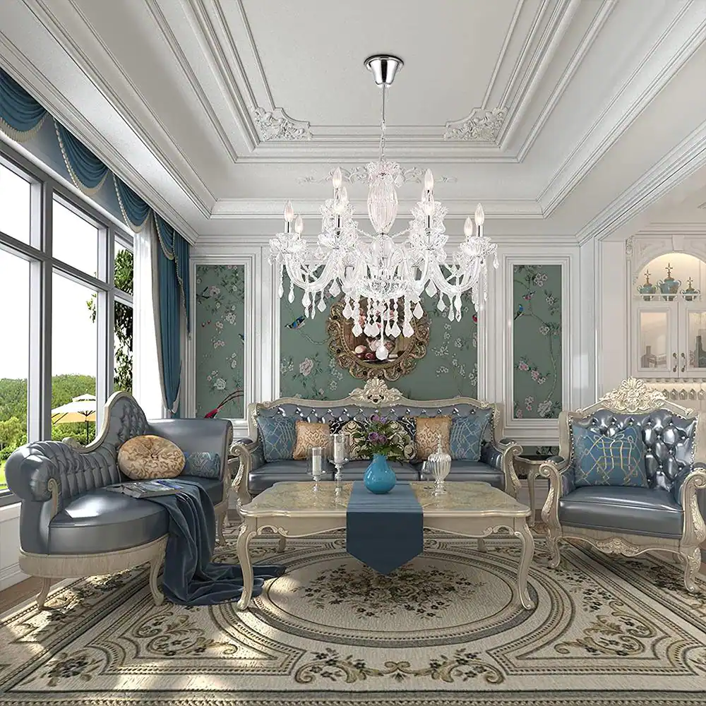 Maxax Atlanta 12-Light Clear Candle Style Traditional Chandelier with Crystal Accents