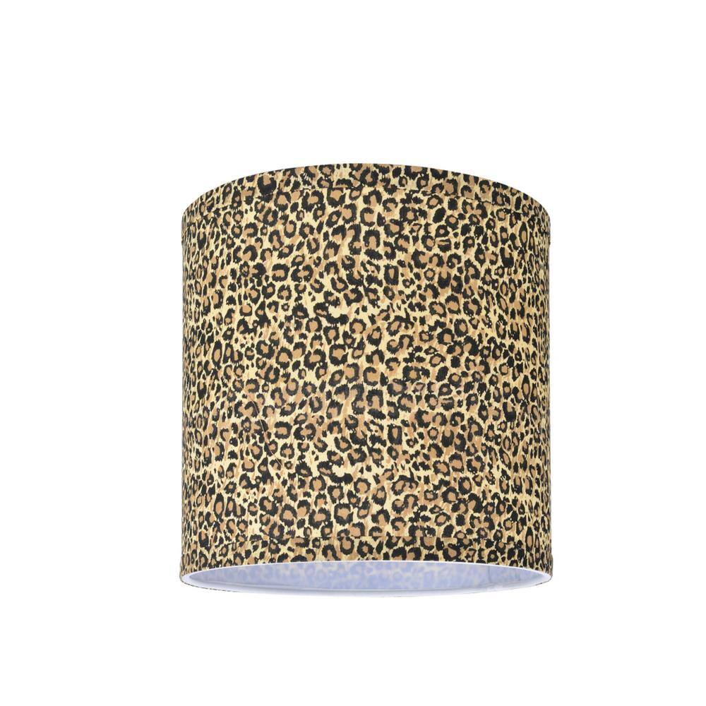 Aspen Creative Corporation 8 in. x 8 in. Leopard Hardback Drum/Cylinder Lamp Shade