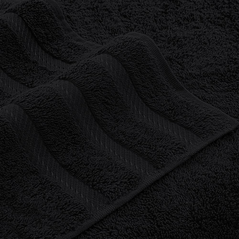 None 4 Piece 100% Turkish Cotton Hand Towel Set - Coal Black