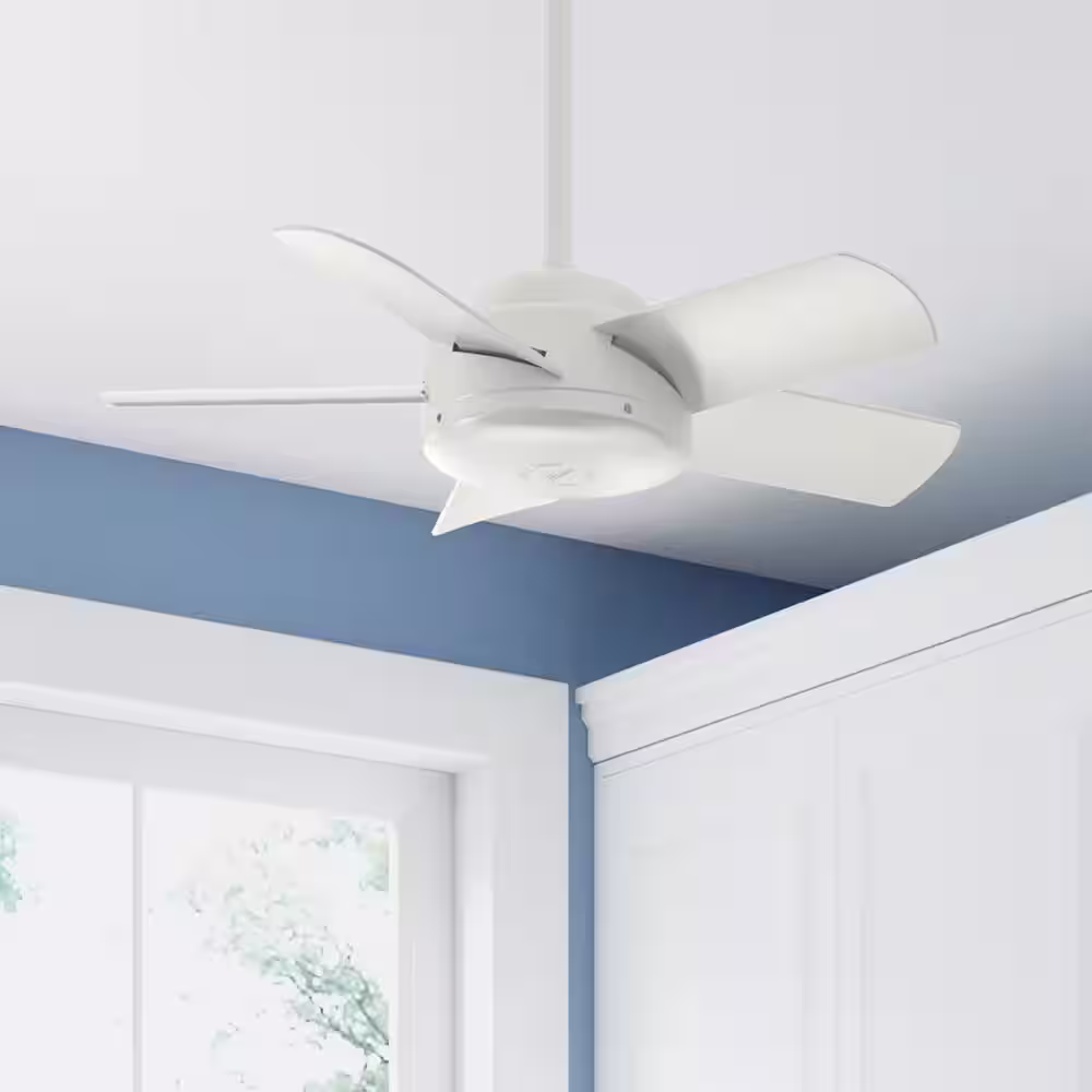 Hunter Omnia 30 in. Indoor/Outdoor Fresh White Ceiling Fan with Wall Control