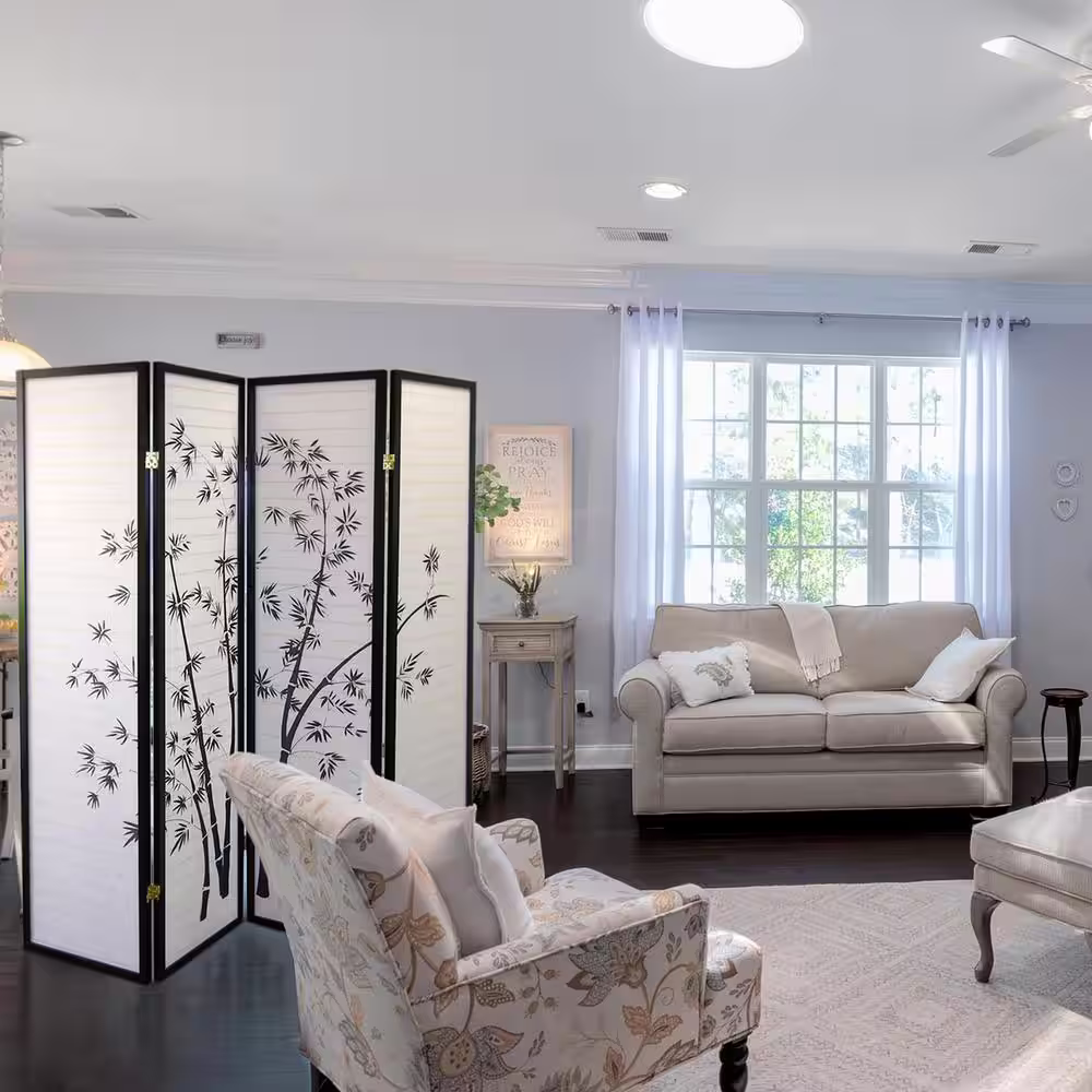 ORE International Bamboo 4-Panel Room Divider