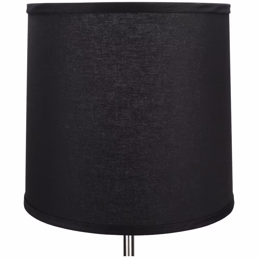 FenchelShades.com 12 in. Top Diameter x 13 in. Bottom Diameter x 12 in. Slant Linen Black Empire Lamp Shade