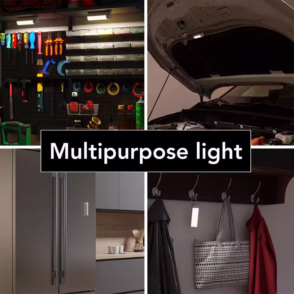 None 5 in. Rechargeable Battery Dimmable Bright White LED White Portable Task Light (2-Pack)