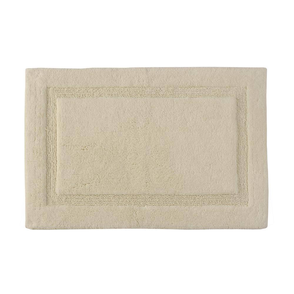 Saffron Fabs 34 in. x 21 in. Cotton Bath Rug in Ivory