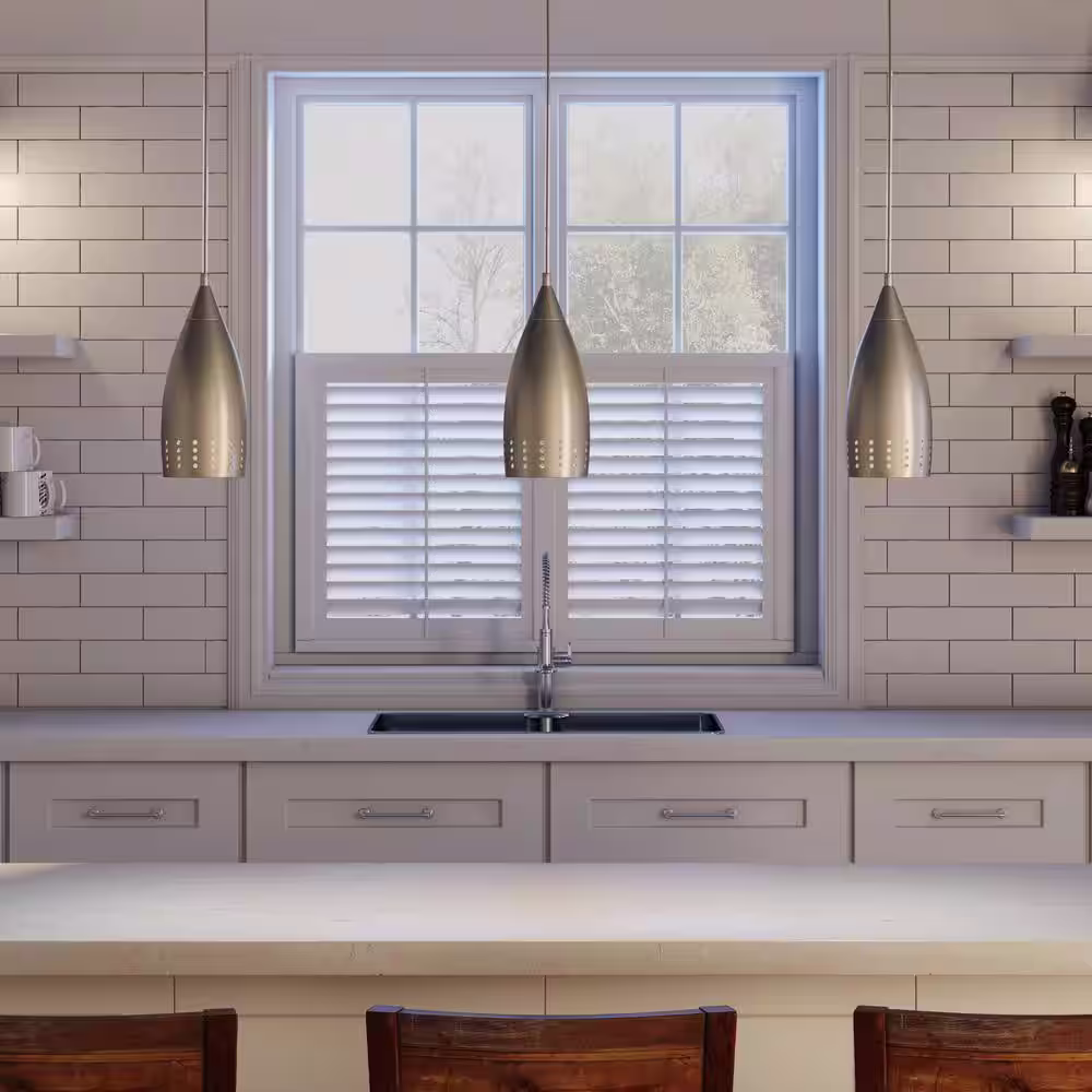 Westinghouse Percy 1-Light Brushed Nickel Mini Pendant with Perforated Metal Shade