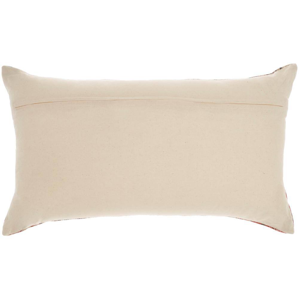 None Nicole Curtis Rust Floral Removable Cover 14 in. x 24 in. Rectangle Throw Pillow