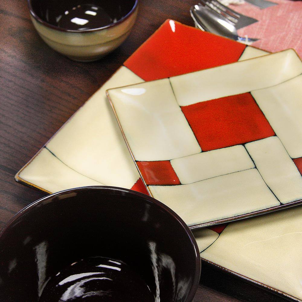 GIBSON ELITE Azeal 16-Piece Casual Beige Stoneware Dinnerware Set (Service for 4)