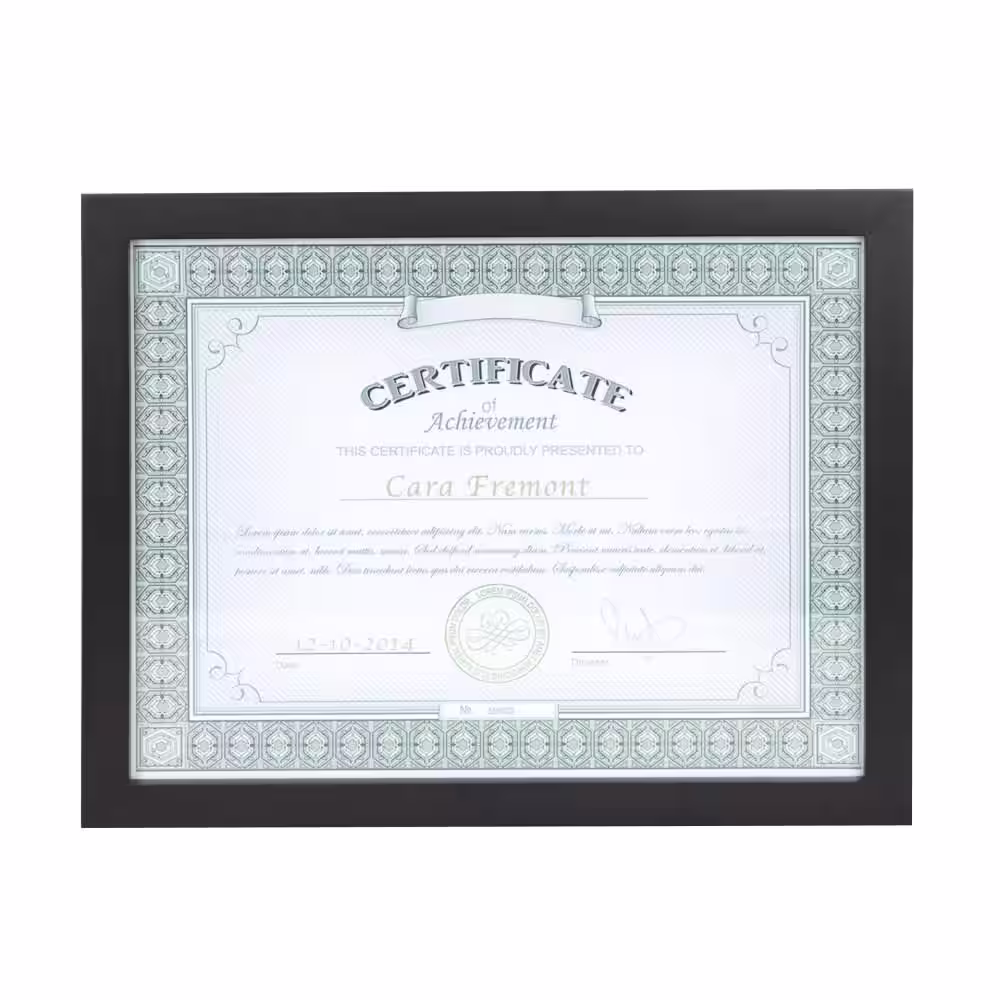 DesignOvation Gallery 8.5 in. x 11 Black Picture Frame (Set of 4)