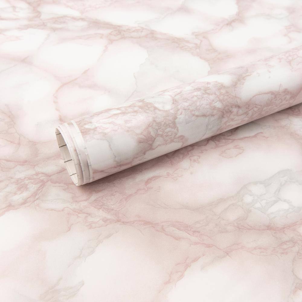 Fablon 157.48 in. x 17.71 in. Carrara Pink Adhesive Film (Set of 2)
