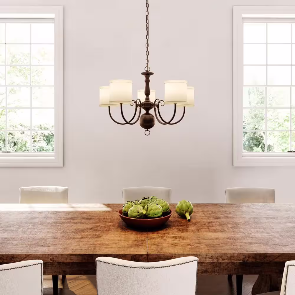 Progress Lighting Inspire Collection 5.5 in. Beige Linen Accessory Shade