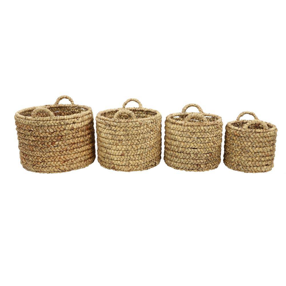 Litton Lane Brown Sea Grass Coastal Storage Basket (Set of 4)