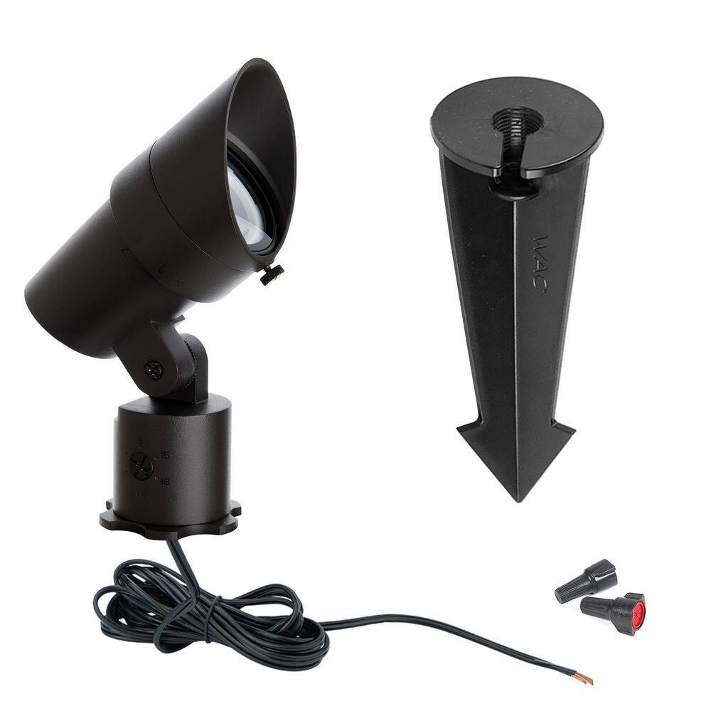 None Accent 1330 Lumens Black Low Voltage LED Outdoor Spotlight with IP66 Rated and 4000K LED