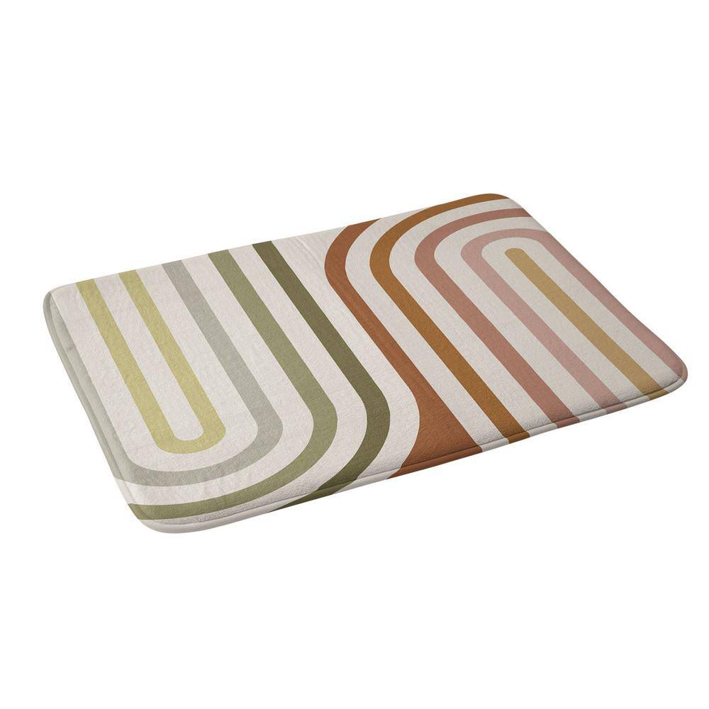 DenyDesigns. Colour Poems Bold Curvature Stripes 34 in. x 21 in. multi-colored Memory Foam Bath Mat