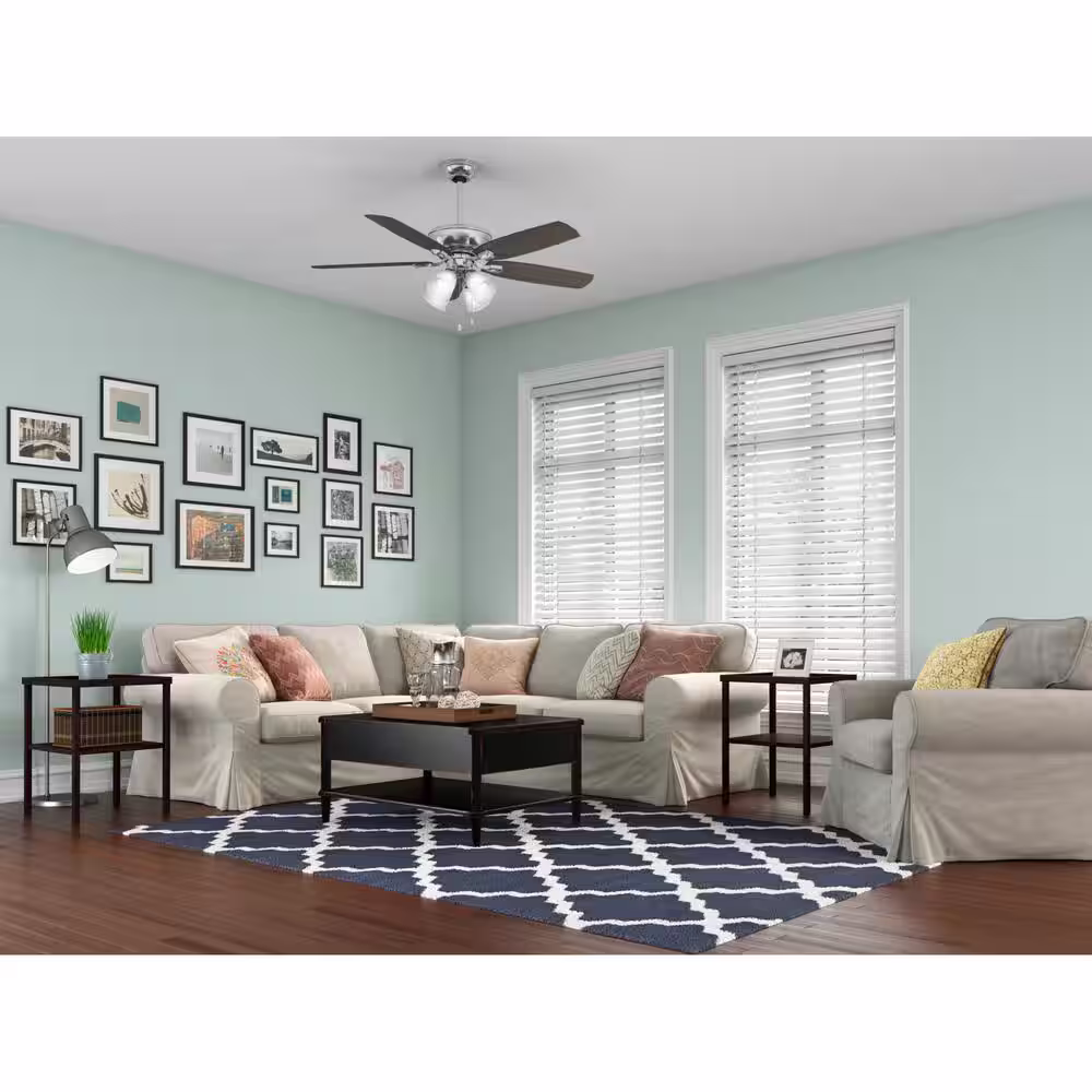 Hunter Amberlin 52 in. Indoor Brushed Nickel LED Ceiling Fan with Light Kit