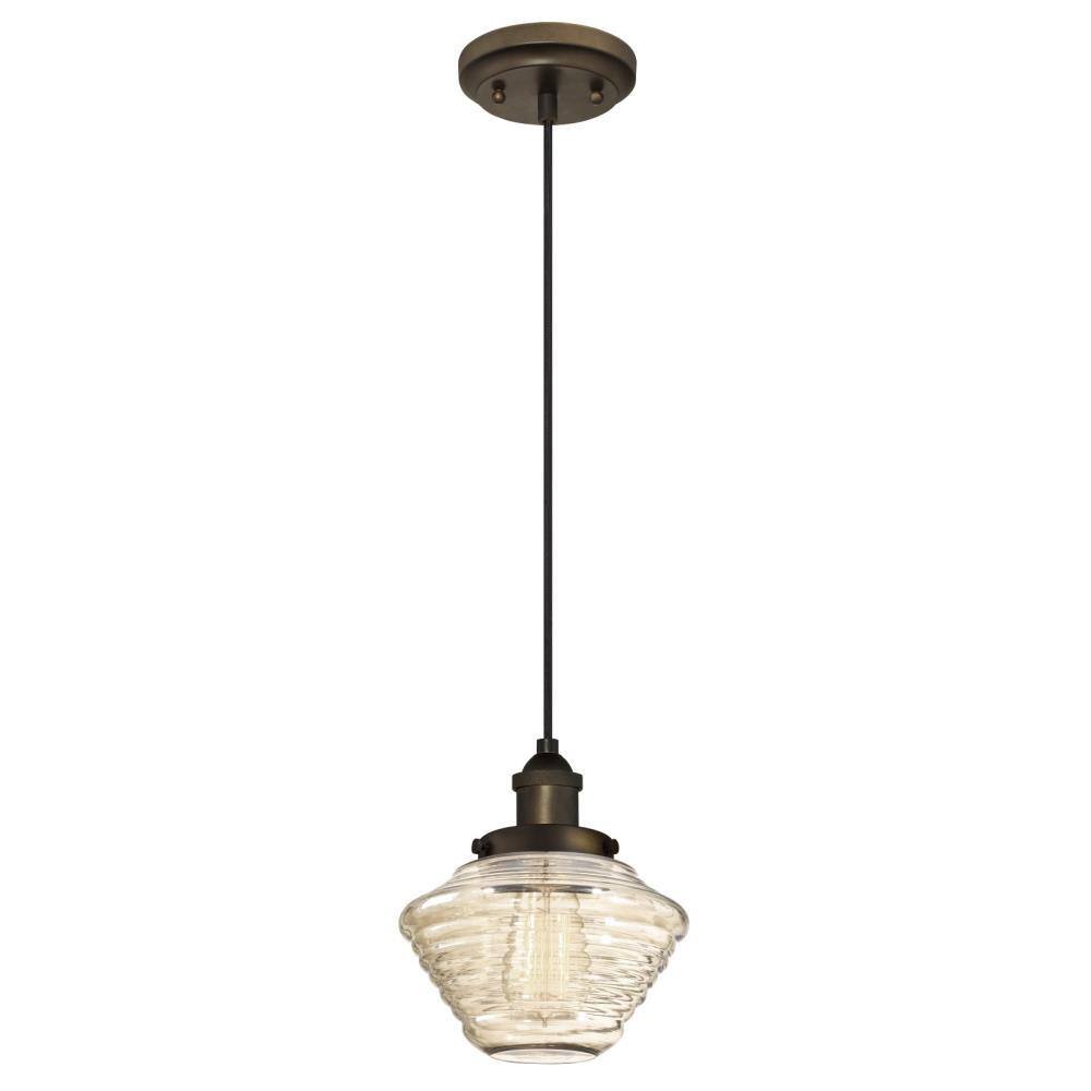 Westinghouse 5-1/2 in. Hand-Blown Champagne Glass Wide Rippled Shade Kit with 2-1/4 in. Fitter Adapter and 7-3/4 in. Width