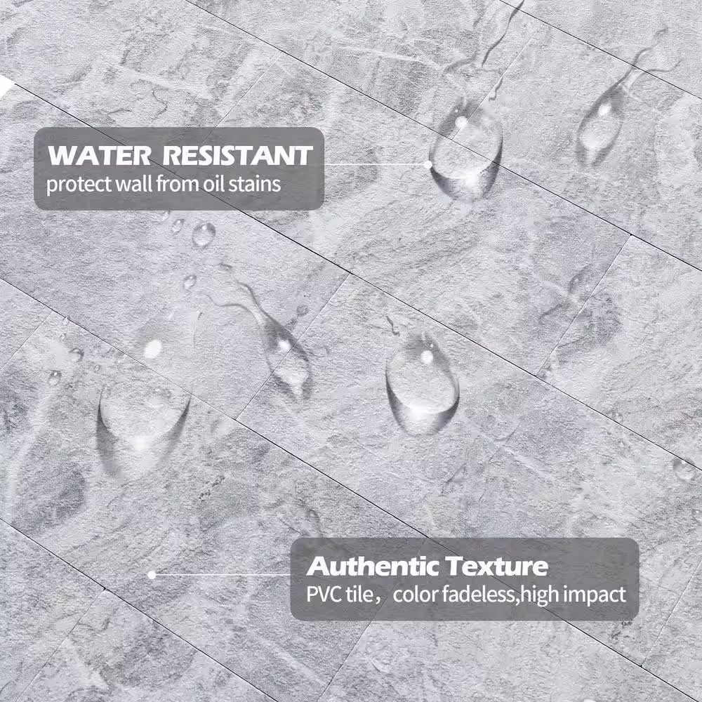 Yipscazo Subway Collection Himalayan Grey 12 in. x 12 in. PVC Peel and Stick Tile (5 sq. ft./5-Sheets)